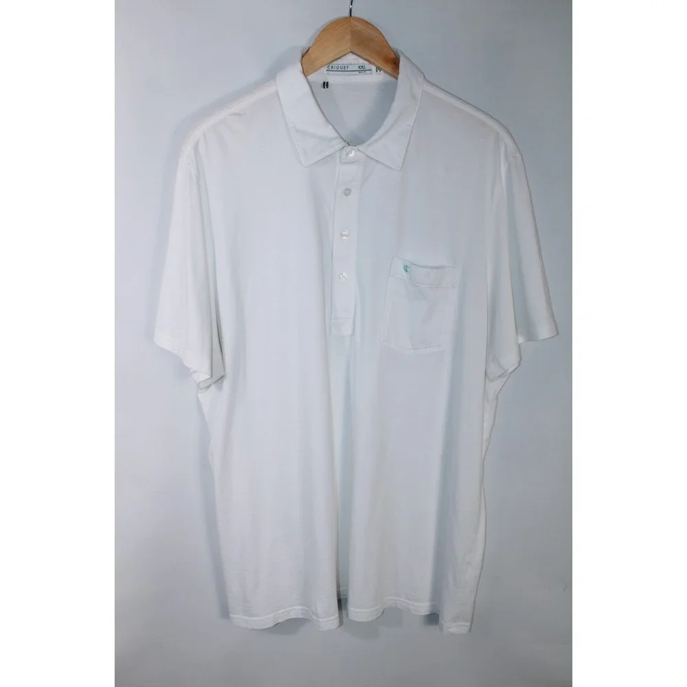 Criquet Men's XXL Slim Fit White Short Sleeve Polo Shirt - Picture 1 of 11